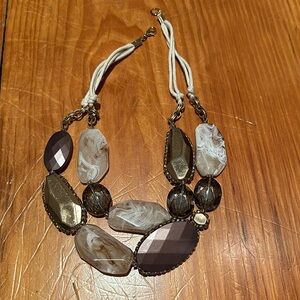 Brown and cream stones necklace